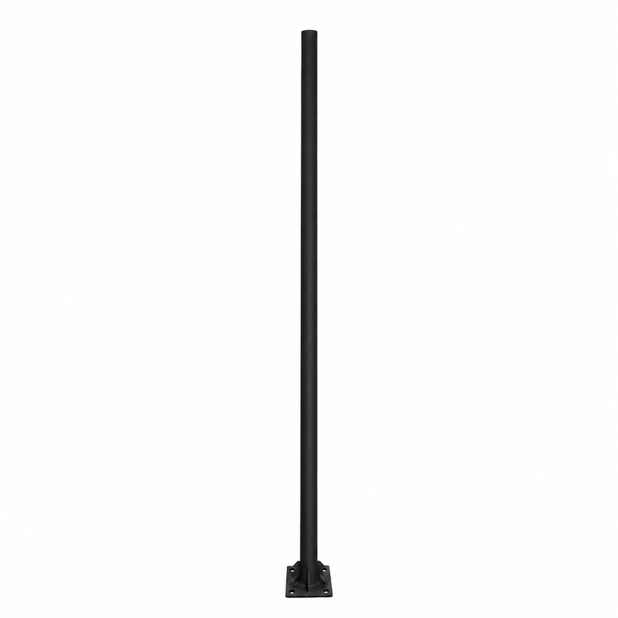 Solar Street Light Pole PLS-4M-Black, four metre black pole with mounting base